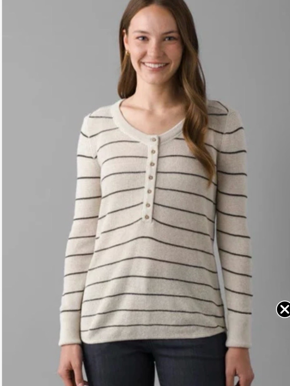 Prana Milani Waffle Knit Henley , Size XS